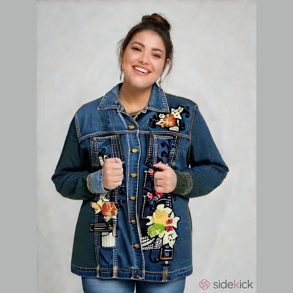 Vintage 98 percent Cotton Embroider applicate Design
